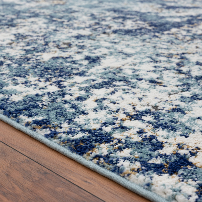 17 Stories Thorold Abstract Blue/Ivory Area Rug & Reviews Wayfair